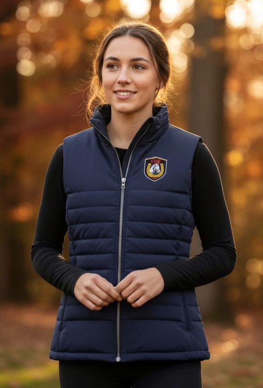 C2E Vattert Vest Dame Navy